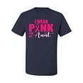 thumbnail image 2 of I Wear Pink for My Aunt Survivor Awareness Men's Graphic T-Shirt, Navy, Medium, 2 of 3