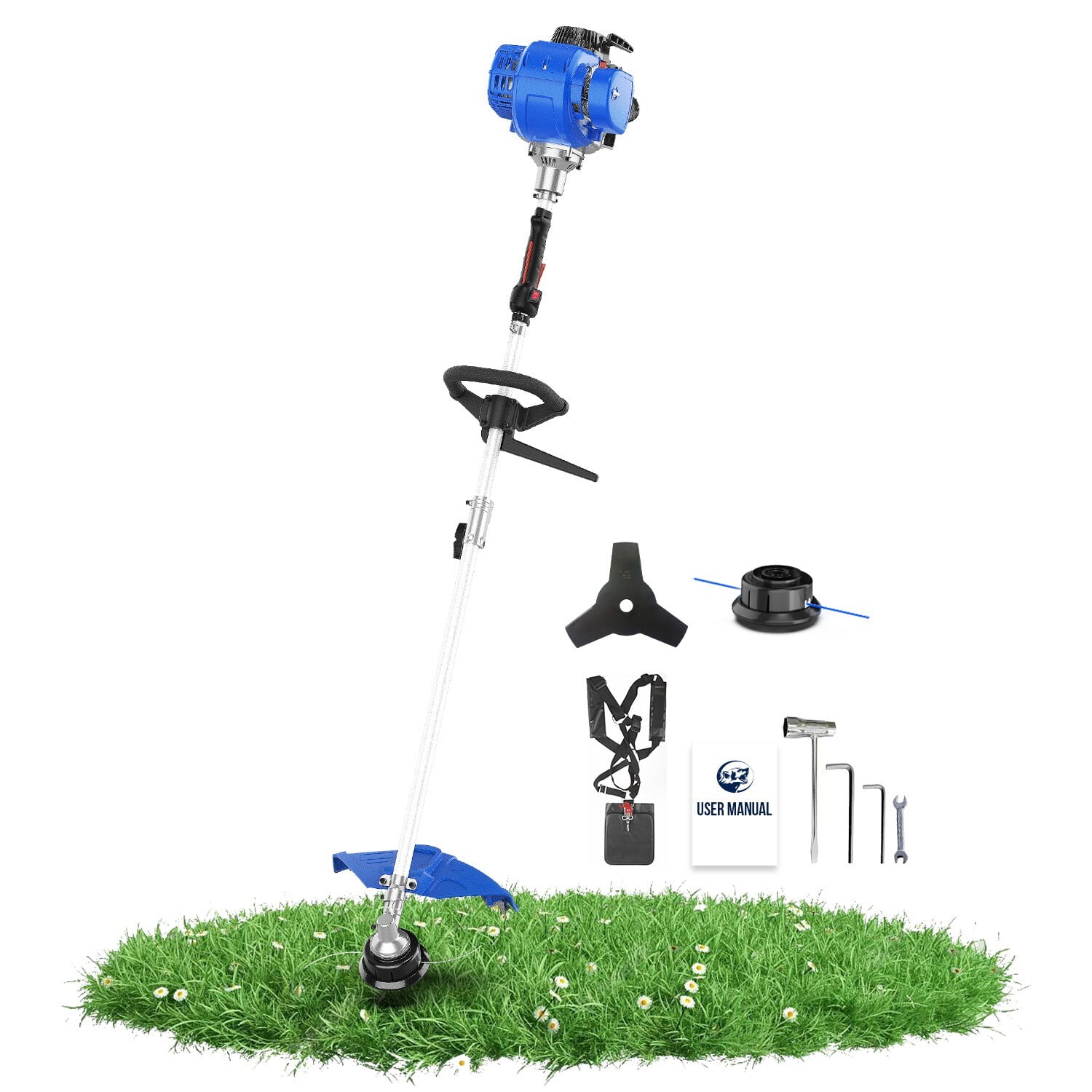 WILD BADGER POWER Weed Eater 31cc 17" Gas String Trimmer/Edger 4 Cycle with Brush Cutter