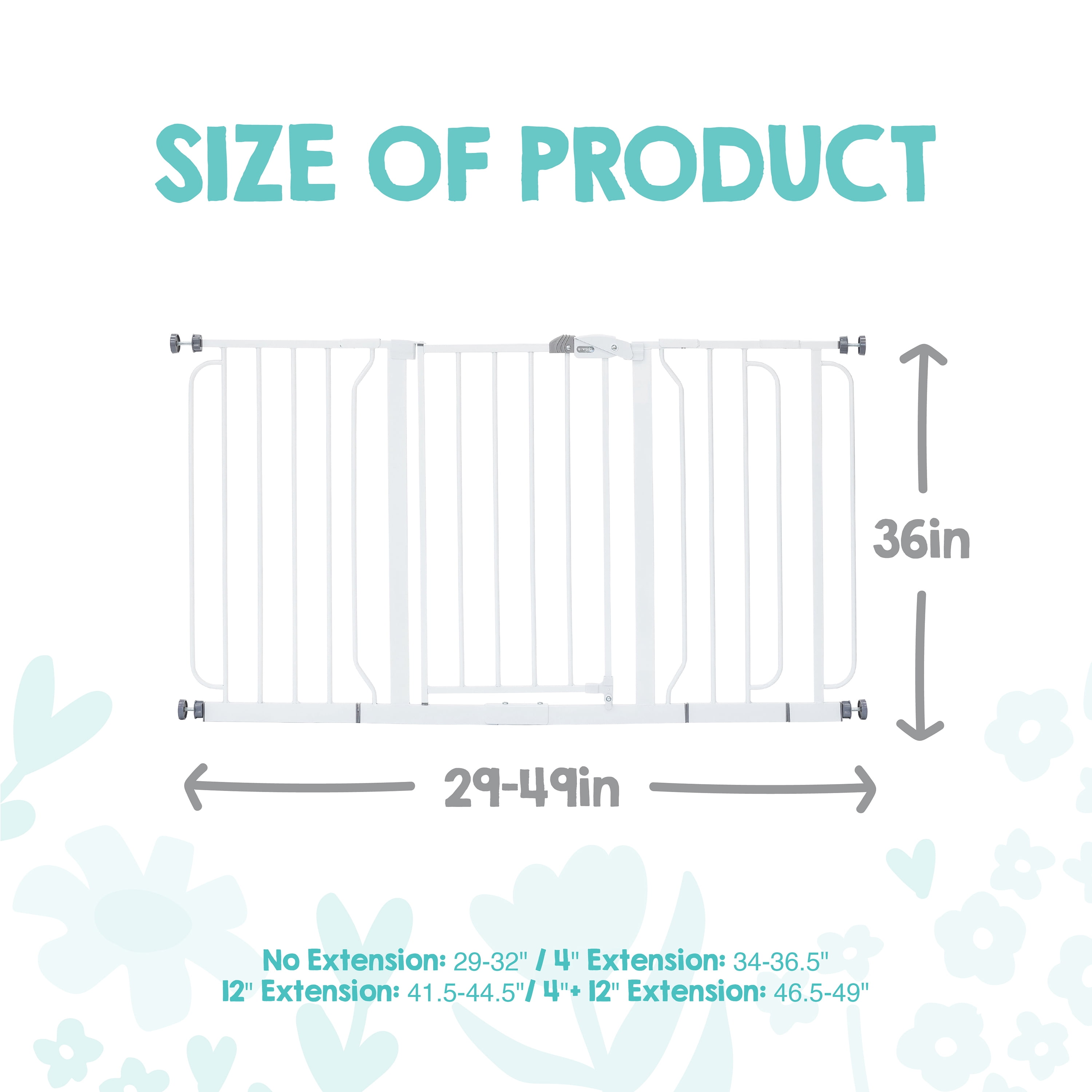 Regalo 36 inch Tall and 49 inch Wide Walk Thru Baby Gate, Extra Wide, Ages 6 to 24 Months