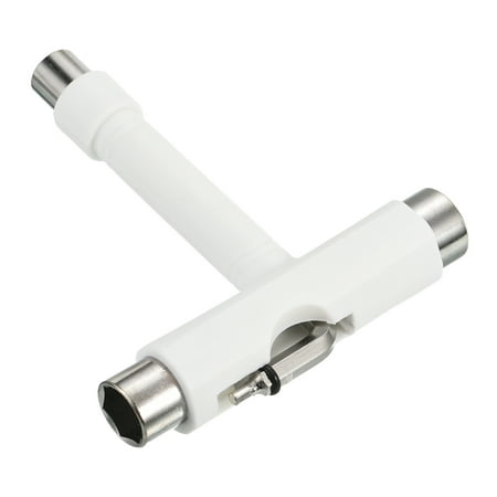 Uxcell All-In-One Skate Tool Multi-Function Portable Skateboard Tool T Tool White Uxcell All-In-One Skate Tool Multi-Function Portable Skateboard Tool T Tool White