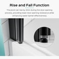 thumbnail image 3 of 34" W x 58" H Frameless Tub Shower Door, Glass Shower Door with 1/4"(6mm) Thick SGCC Tempered Glass Door, Bifold Shower Tub Door, Reversible Installation,Black, 3 of 7