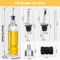 thumbnail image 6 of Dompilc 17 oz Glass Olive Oil Bottle and Vinegar Dispenser Set with 2 Stainless Steel Pourers, 2 Labels,1 Brush and 1 Funnel, 6 of 9