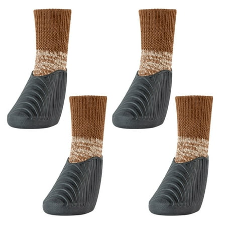 Dog Shoes  Waterproof Anti-Slip Dog Boots and Paw Protectors for Hiking/Walking/Outdoor/Floor  Breathable and Reflective Dog Socks for Small Medium Large Dogs Gray+Brown 2XL