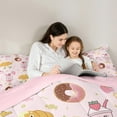 thumbnail image 3 of Manfei Kawaii Snacks Bedding Comforter Set 7pcs for Kids Girls, Bread Ice Cream King Bedding Sets, Donut Cake Strawberry Bed Sheets, Super Cozy Room Decor, 3 of 7