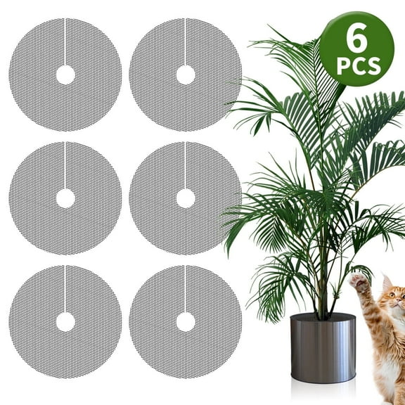 Plant Pot Grids - Cuttable Soil Covers for Indoor/Outdoor Potted Plants,Animal Protection for Garden Pots,11.8 inch,6 Pcs