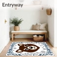 thumbnail image 3 of ODIKA 4'x6' Machine Washable Non-Slip Area Rug, Bear Portrait with Festive and Interlocking Nordic Snow High Traffic Rug, Brown, 650234, 3 of 7