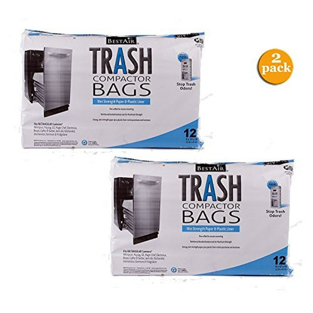 BestAir Trash Compactor Bags(16 D. x 9 W. x 17 H,pack of 12) (2 Pack