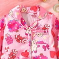 thumbnail image 4 of WUANDIXFA Girls Pajama Sets 2 Pieces Graphic Silk Pjs Long Pants Satin Sleepwear Loungewear Sets Outfit Loung Sets Toddler Boy Pajamas Silk Set,Pink,6 Years, 4 of 4