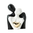 thumbnail image 2 of Estatua de pareja abrazada de cerámica, accesorios minimalistas multiusos románticos para En blanco y negro, 2 of 9