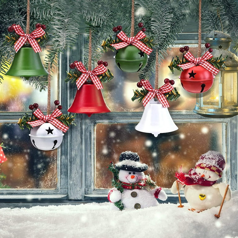 Jingle Bells for Crafts, 1.6 Large Metal Jingle Bells Christmas Gliltter  Star Bells for Festival Home Holiday Decoration (18PCS) 
