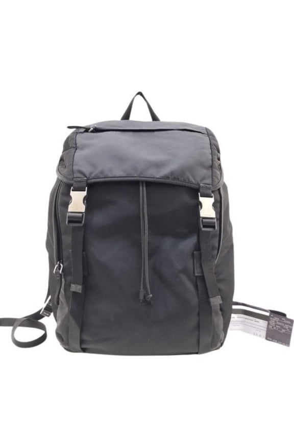 Pre-Owned PRADA Triangle Backpack 2VZ062 Black Nylon Men's and Women's