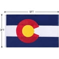 thumbnail image 6 of 3x5 Ft Colorado State Flag 100% Polyester Flags, Vivid Colors & Fade Resistant, Double Stitched Colorado CO Flags with 2 Brass Grommets 3x5 Foot, 6 of 8