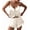 Beige Cherry, variant on Womens Bow Tie Front Silk Pajamas Sets Satin Cami Lingerie Pjs 2 Piece Ruffle Sleepwear for Wedding Bridal Party