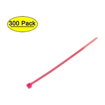 Uxcell 300pcs Cable Zip Ties Plastic Self-Locking Nylon Tie Cables Wrap Pink 100mm x 2.5mm