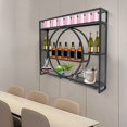 thumbnail image 5 of Industrial Style Wall-Mounted Wine Rack - Iron Wine Shelf, Black Hanging Wine Cabinet, 5 of 12