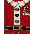 thumbnail image 2 of Girls Red Gold Christmas Santa Claus Festive Holiday Sweater Dress Tulle Skirt S, 2 of 2