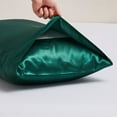 thumbnail image 2 of ANMINY Satin Pillowcase Set of 2 Standard Silk Bedding Pillowcases 30" x 20" Pillow Cover, Dark Green, 2 of 6