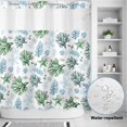 thumbnail image 2 of No Hook Shower Curtain, Sage Green Coastal Shower Curtains for Bathroom with See Through Top Window, Coral Starfish Seaside Summer Beach Waterproof & Washable Bath Curtain 66"x72", 2 of 9