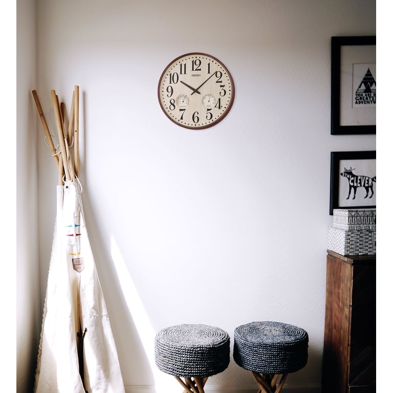 Seiko Iria Wall Clock, Traditional, Thermometer, Hygrometer
