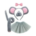 thumbnail image 1 of Lindo ratón orejas diadema cola nariz pajarita conjunto niños vestir pelo cosplay Con falda de gasa jinwen Diadema de cola de disfraz, 1 of 8