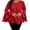 Red, variant on Womens Plus Size Tops Flared Long Sleeve Shirts Fashion Round Neck Ruffle Blouses Dressy Casual