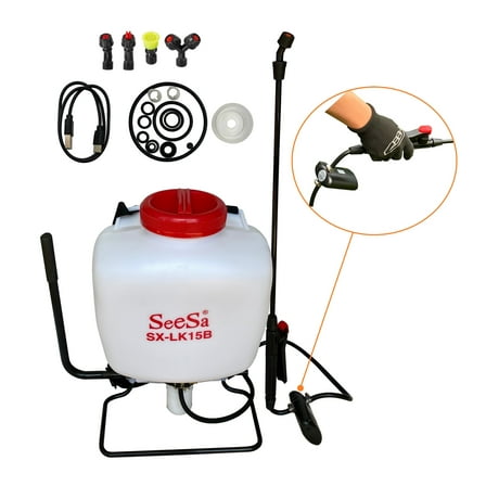 FIVO 4 Gallon Battery Powered Backpack Sprayer with 4 Nozzles for Lawn & Garden Click to see full view        FIVO 4 Gallon Battery Powered Backpack Sprayer with 4 Nozzles for Lawn & Garden