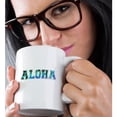 thumbnail image 2 of 3drose, Aloha in Blue Turquoise Teal Sky with Black Silhouette of Hawaiian Palm Trees Tropical Hawaii Saying, 11oz Magic Transforming Mug, 2 of 7