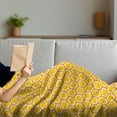 thumbnail image 3 of Bee Soft Flannel Fleece Throw Blanket, Geometric Hexagon Shapes as Colorful Yellow Toned Honeycomb Pattern, Cozy Plush for Indoor and Outdoor Use, 50" x 60", Marigold Yellow, by Ambesonne, 3 of 5