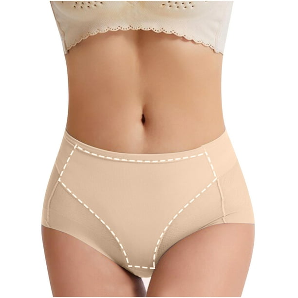 Flywake Savings Clearance 2023! Womens Underwear Plus Size High Waist Postpartum  Panties Soft Breathable No Muffin Mesh Briefs 