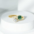 thumbnail image 6 of Rosec Jewels Natural Emerald Toi Et Moi Engagement Ring - Emerald Moissanite Ring for Women - AAA Quality - with Jewelry Box, 10K Yellow Gold, US 4.50, 6 of 9