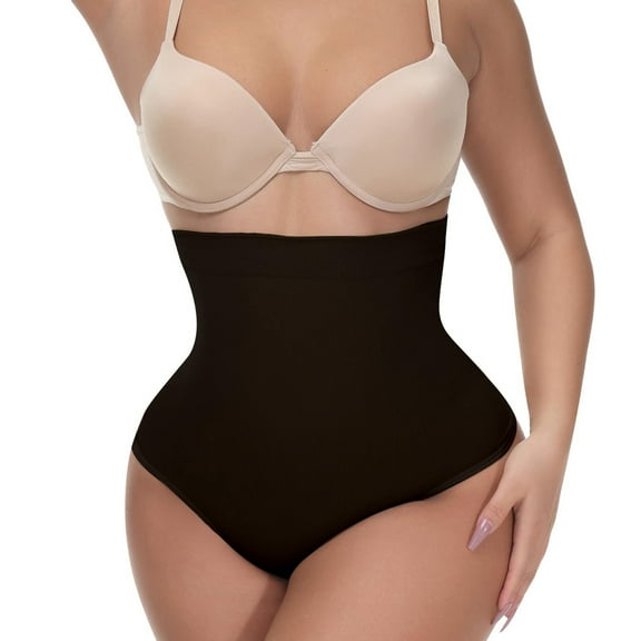 Lilvigor Women's High-Waist Seamless Body Shaper Briefs Firm Control Tummy Thong Shapewear Panties Girdle Shaping Underwear for Wedding Mother's Day