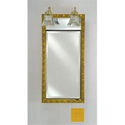 Afina Corporation SD-LT1734RCOLYL 17 in.x 34 in.Recessed Single Door Cabinet with Traditional Lights - Colorgrain Yellow
