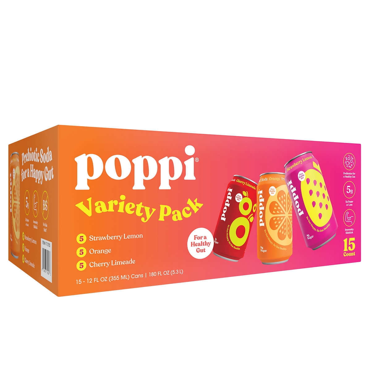 Poppi Prebiotic Soda Soft Drink Variety Pack, 12 Fluid Ounce (Pack