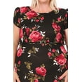 thumbnail image 5 of Women's Plus Size Solid Work Dresses Short Sleeve Round Neck with Belt, 5 of 6