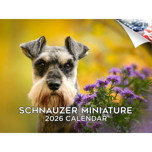 2025 2026 Miniature Schnauzer Calendar - Dog Breed Monthly Wall Calendar - 12 x 18 Open - Thick No-Bleed Paper - Giftable - Academic Teacher's Planner Calendar Organizing & Planning