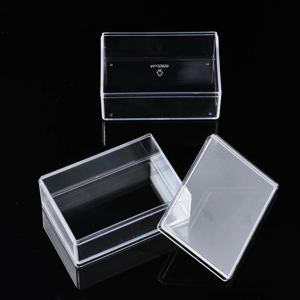 Rectangle Polystyrene Bead Storage Container with 2 Compartments Organizer boxes for Jewelry Beads Small Accessories Clear 850x60x60mm