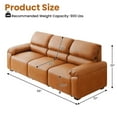 thumbnail image 5 of Fairyland Contemporary PU Leather Sofa Upholstered for Living Room,Office，3 Seater Brown, 5 of 5