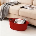 thumbnail image 6 of Tuvgenk Storage Bin Home Organizer Woven Fabric Basket Portable Handle Closet Shelf Decorative Gift Basket 12 inch Red Cotton, 6 of 6