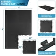 thumbnail image 5 of FIXTECH Puzzle Exercise Mat, EVA Interlocking Foam Floor Tiles For Home Gym, Mat For Home Workout Equipment, Floor Padding For Kids，Black, 24 In X 24 In X ½ In, 24 Sq Ft - 6 Tiles, 5 of 10