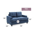 thumbnail image 2 of Glory Furniture Sandridge Microsuede Loveseat in Navy Blue, 2 of 6
