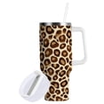 thumbnail image 2 of 30 oz Tumbler With Handle Stainless Steel Insulated Tumbler With Lid for Car Cup Holder Brown Leopard Print Pattern, 2 of 9