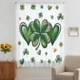 thumbnail image 2 of St Patrick's Day Sheer Curtains 63 Inches Long, Spring Shamrock Leaf Love Vintage Green Light Filering Curtains, Breathable Simi Curtain Privacy Drapes for Living Room Bedroom Window Treatment, 2 of 9