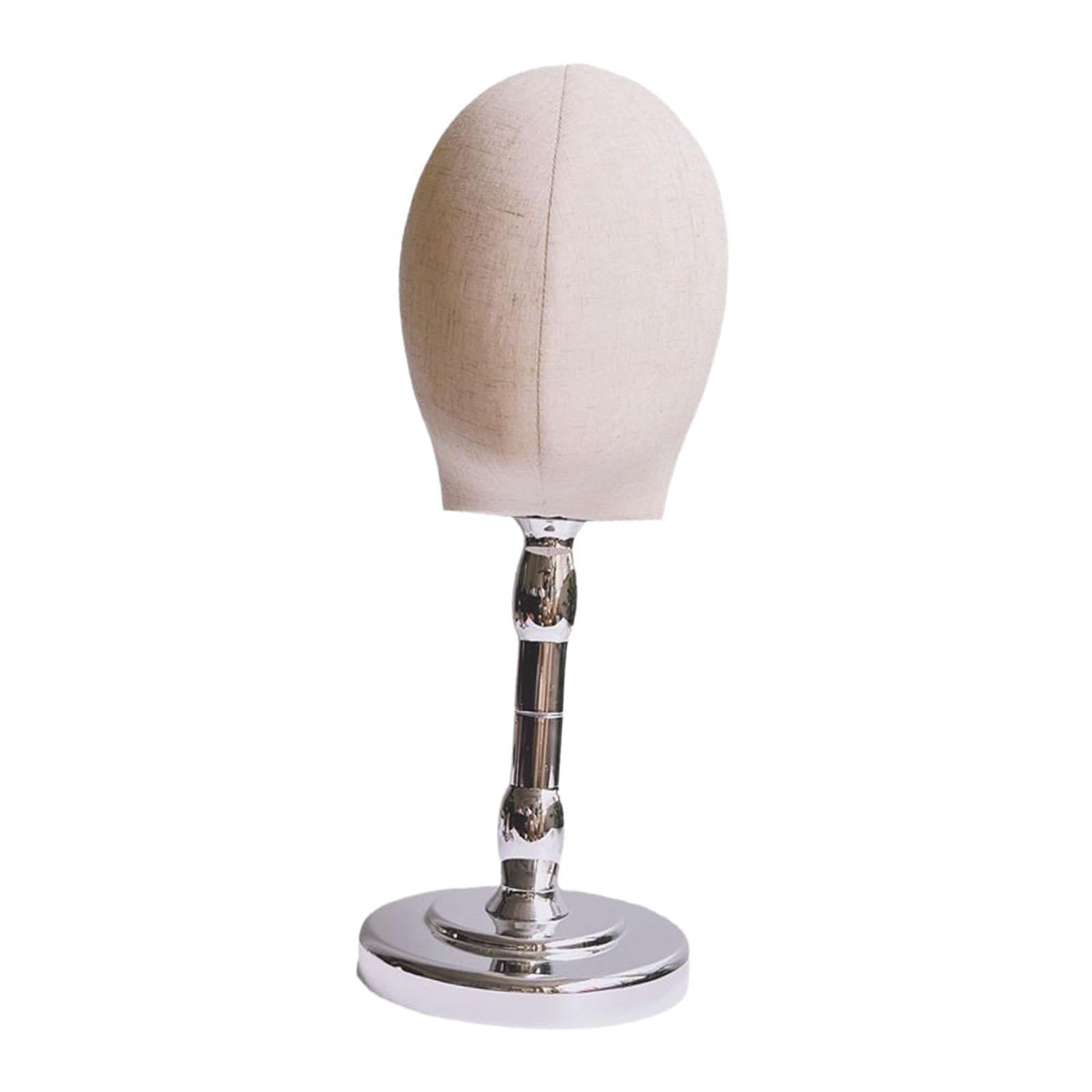 FITYLE Bald Mannequin Head Hat Holder Portable Beauty Accessories Wigs Display Model Manikin Head for Barber Shop Hair Salon Scarves Silver Base