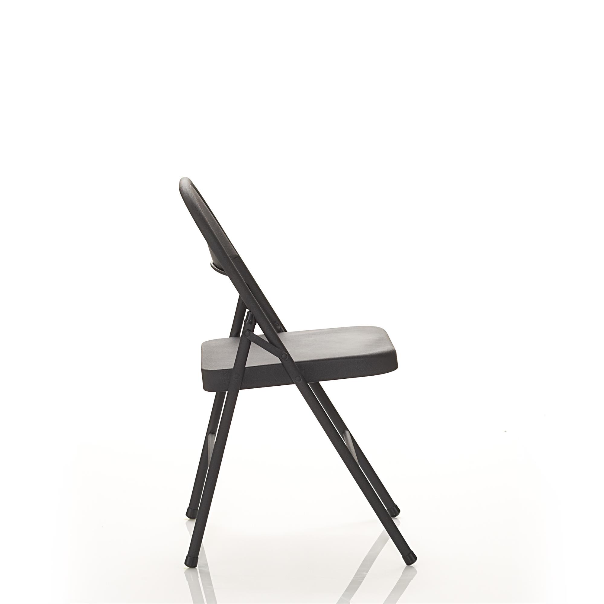 Mainstays Steel Folding Chair, Black, Set of 4 photo 5