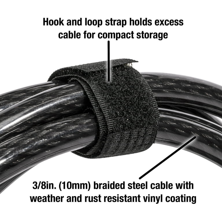 Master Lock Black Python Cable Lock with Key, Adjustable Master Lock Black Python Cable Lock with Key, Adjustable