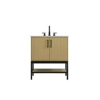 Elegant Kitchen and Bath 30 Inch Single Bathroom Vanity In Honey Brown