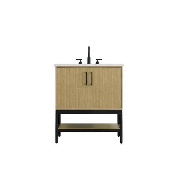 Elegant Kitchen and Bath 30 Inch Single Bathroom Vanity In Honey Brown