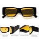 thumbnail image 4 of Gafas de sol SOJOS Trendy Y2K Rectangulares Polarizadas SJ2228 Negro/Amarillo, 4 of 5