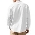 thumbnail image 4 of zfhfof Men's Cotton Linen Shirts Long Sleeve Button Down Shirt Vintage Banded Collar Casual Summer Beach Shirts, 4 of 9