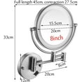 thumbnail image 2 of Wall Mirror, Makeup Vanity Mirror with Lights,Two-Sided Wall Mounted Cosmetic Mirror 3X Magnification Extendable Beauty Mirror 360°Swivel Hardwired Connection,Bronze, 2 of 6